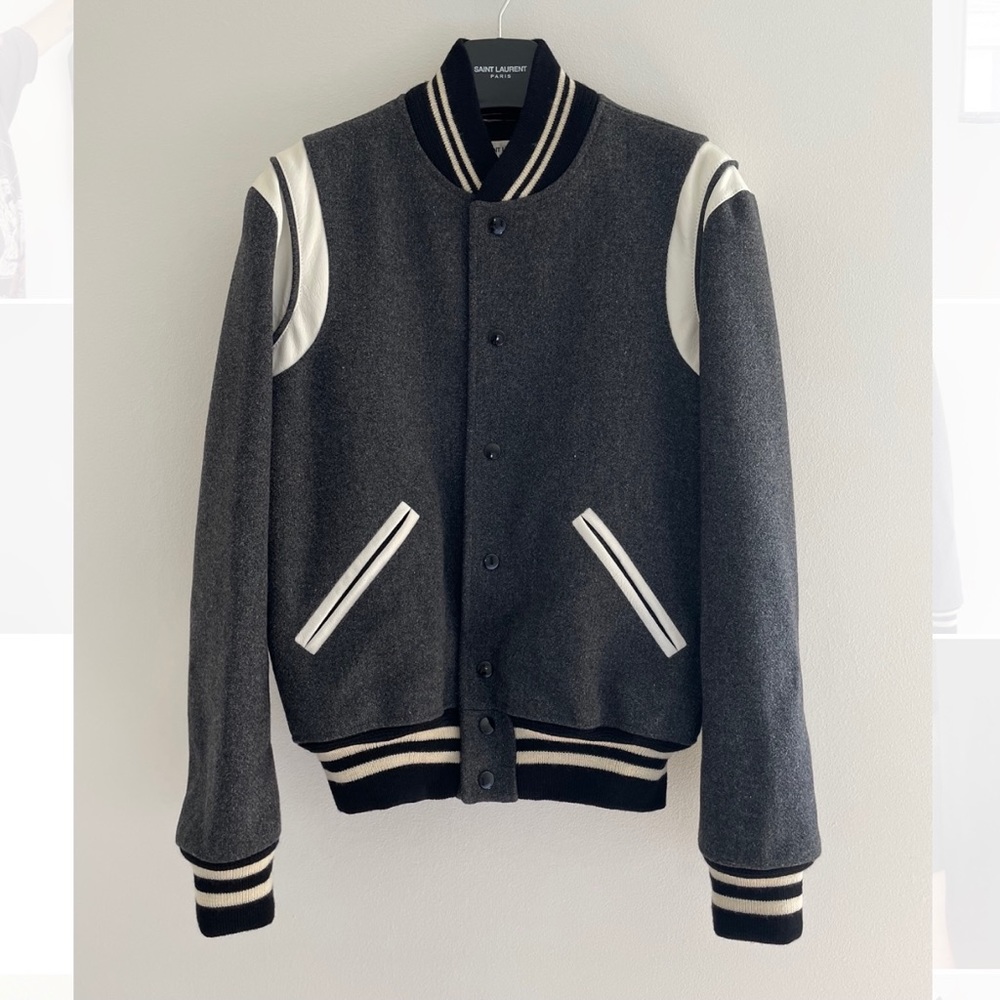 Grey Saint Laurent Teddy Jacket (MENS 46/SMALL)